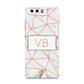 Personalised Rosegold Marble Initials Huawei P10 Phone Case