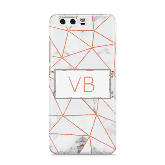 Personalised Rosegold Marble Initials Huawei P10 Phone Case
