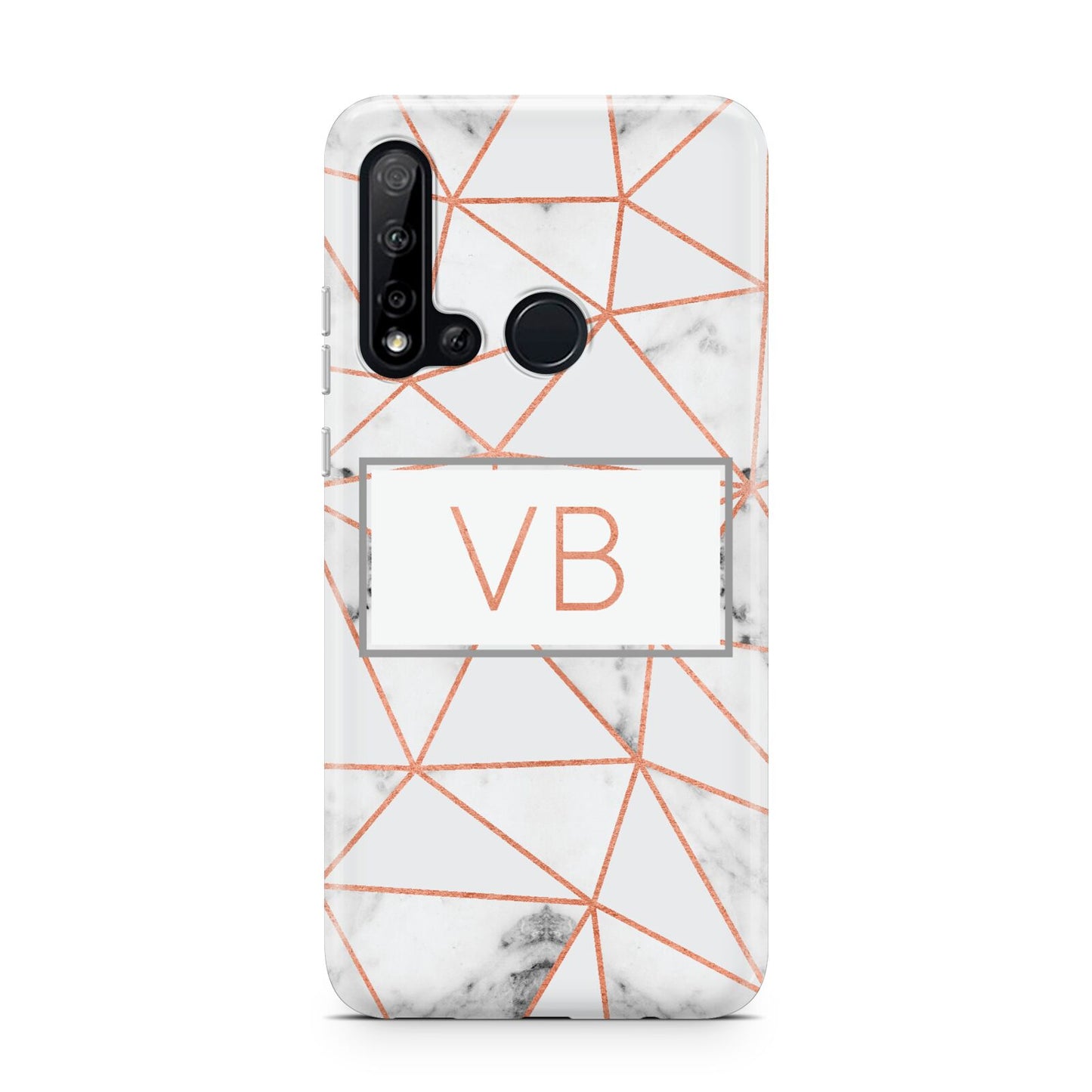 Personalised Rosegold Marble Initials Huawei P20 Lite 5G Phone Case