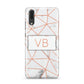 Personalised Rosegold Marble Initials Huawei P20 Phone Case