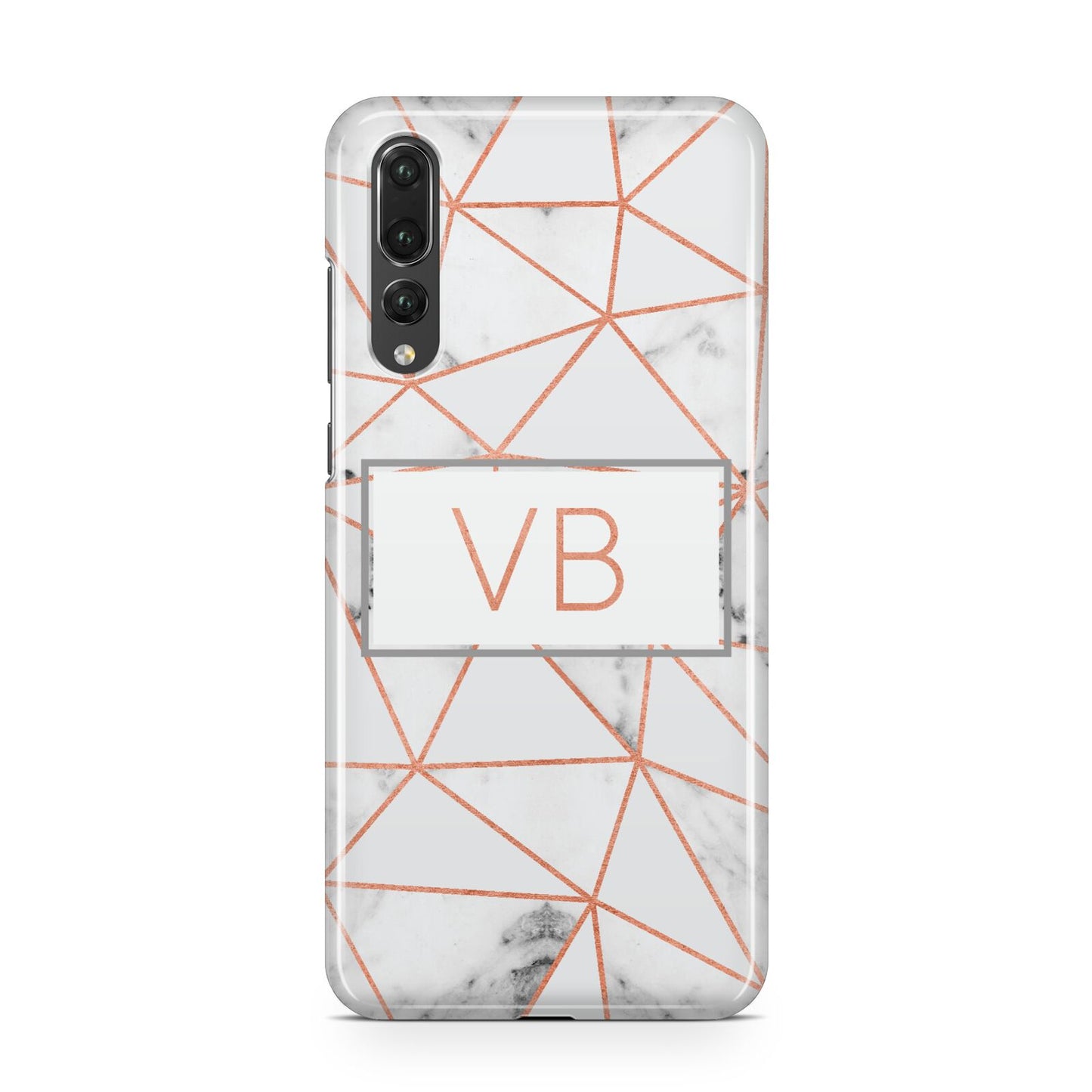 Personalised Rosegold Marble Initials Huawei P20 Pro Phone Case