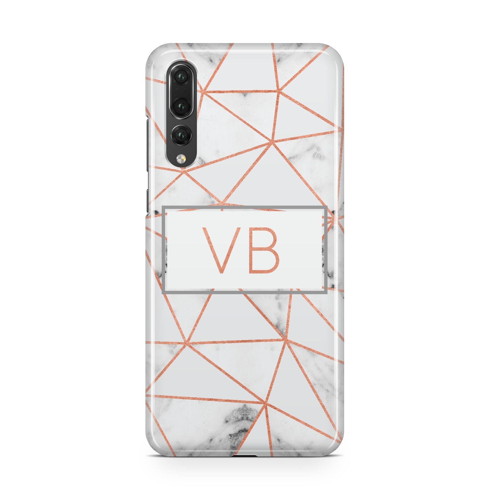 Personalised Rosegold Marble Initials Huawei P20 Pro Phone Case