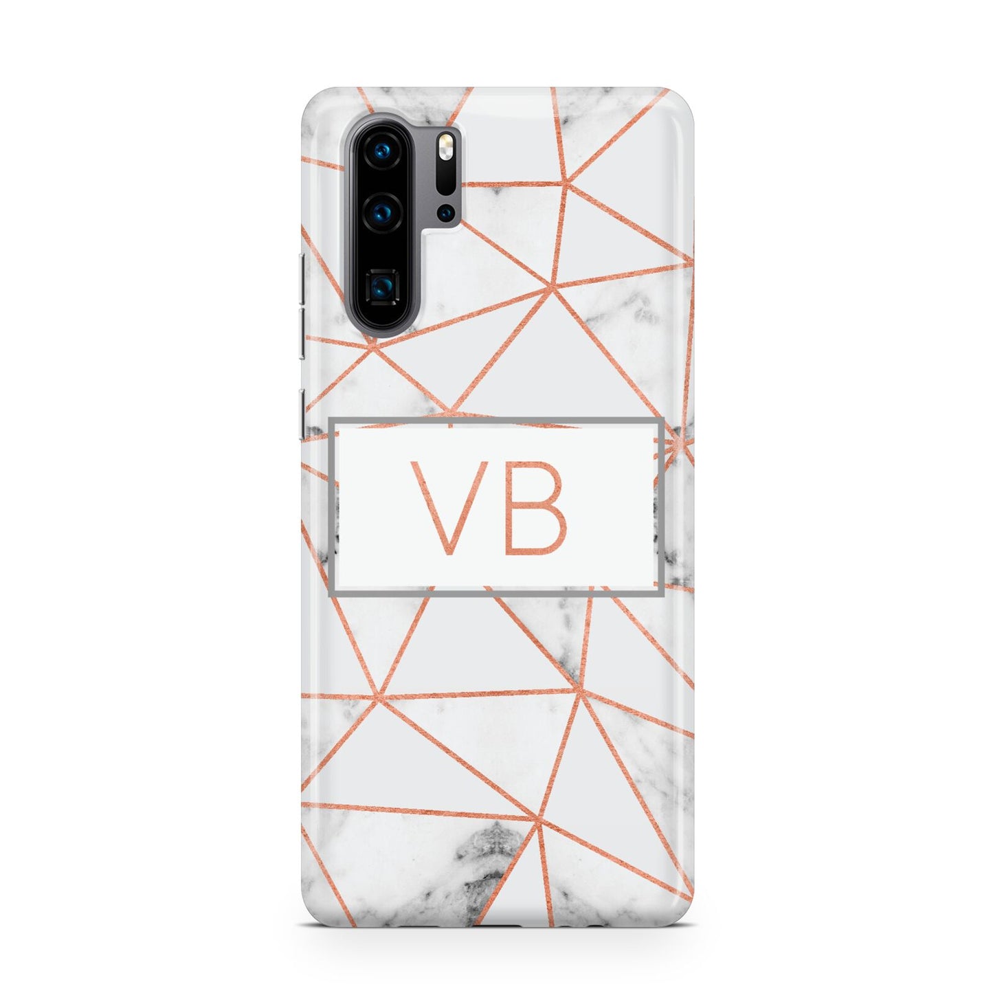 Personalised Rosegold Marble Initials Huawei P30 Pro Phone Case