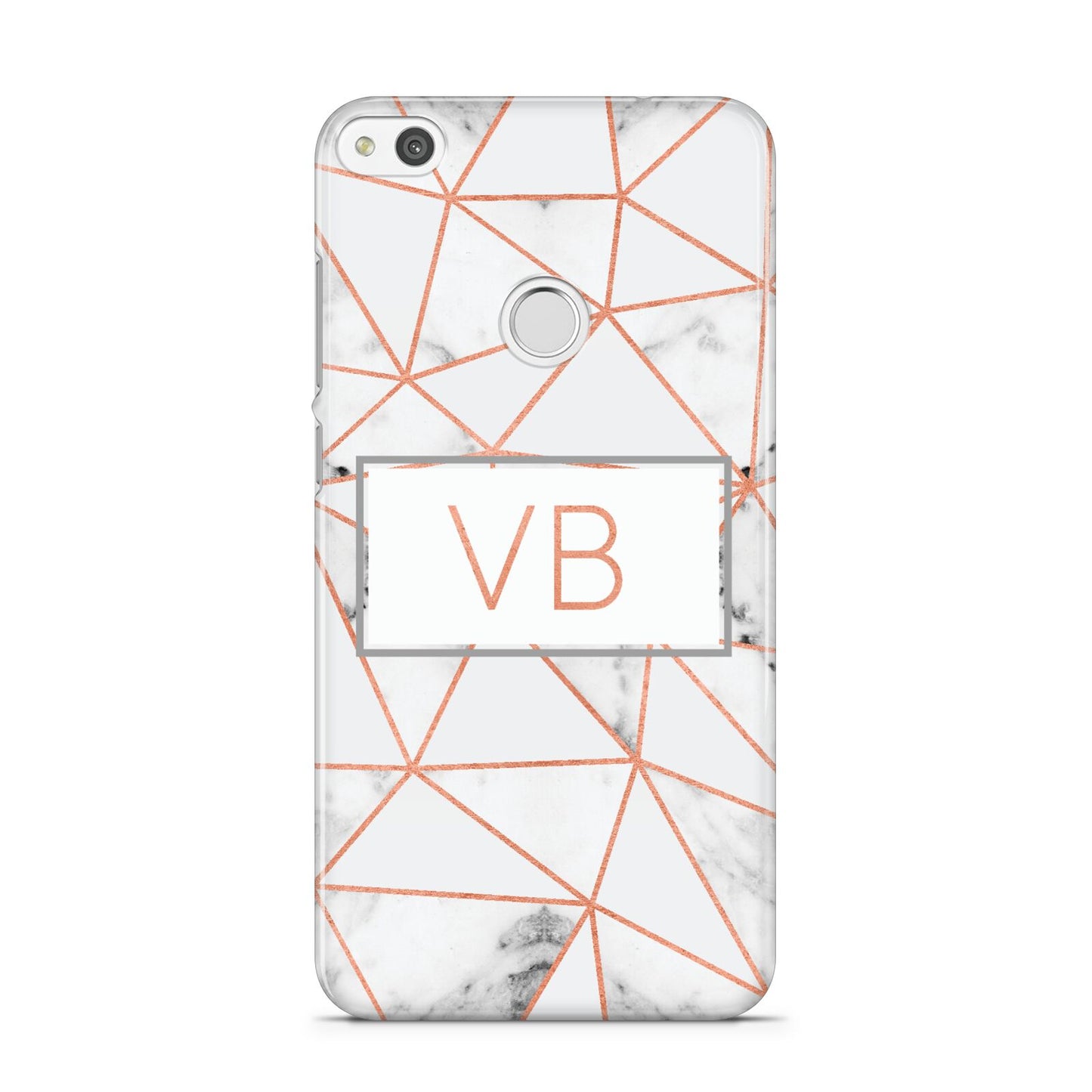 Personalised Rosegold Marble Initials Huawei P8 Lite Case