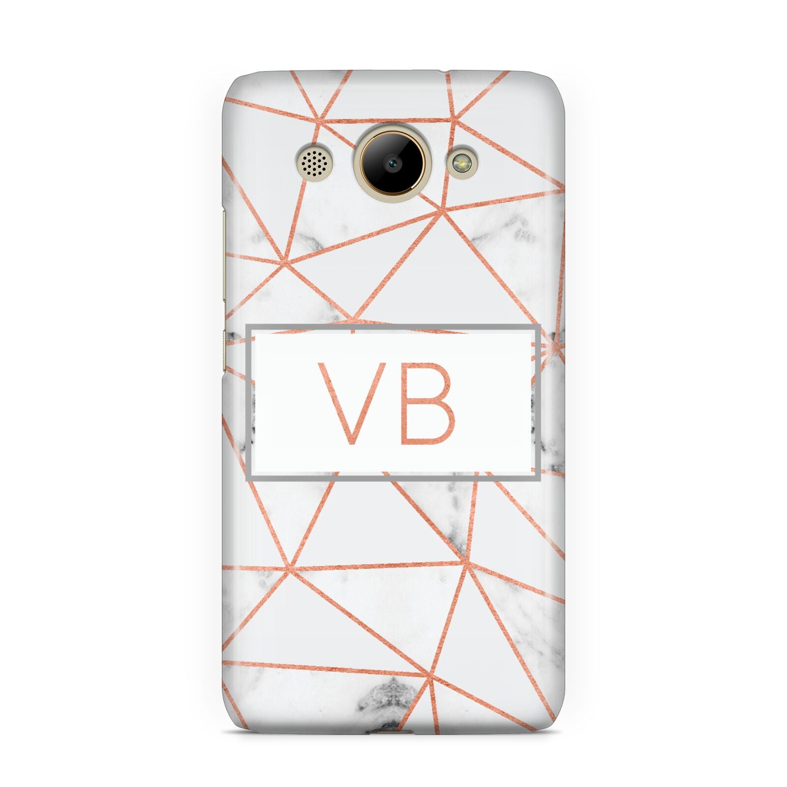 Personalised Rosegold Marble Initials Huawei Y3 2017