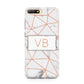Personalised Rosegold Marble Initials Huawei Y6 2018