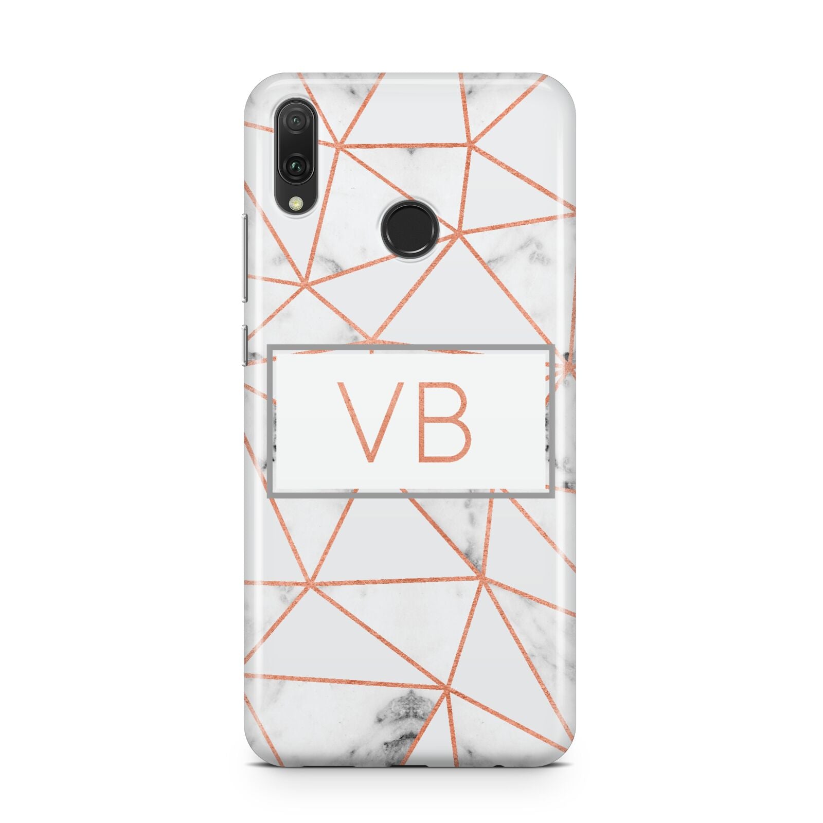 Personalised Rosegold Marble Initials Huawei Y9 2019
