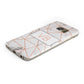 Personalised Rosegold Marble Initials Protective Samsung Galaxy Case Angled Image