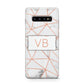 Personalised Rosegold Marble Initials Protective Samsung Galaxy Case