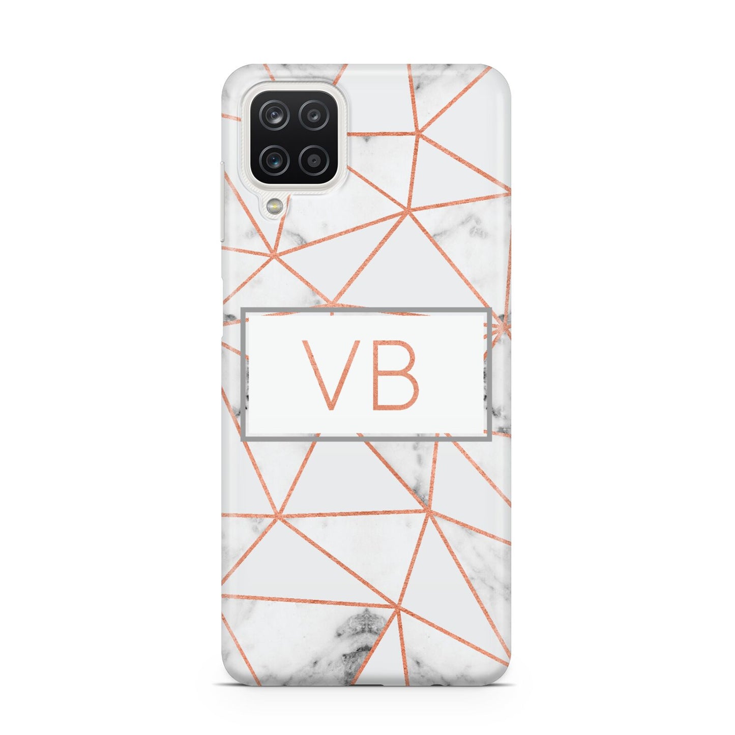 Personalised Rosegold Marble Initials Samsung A12 Case