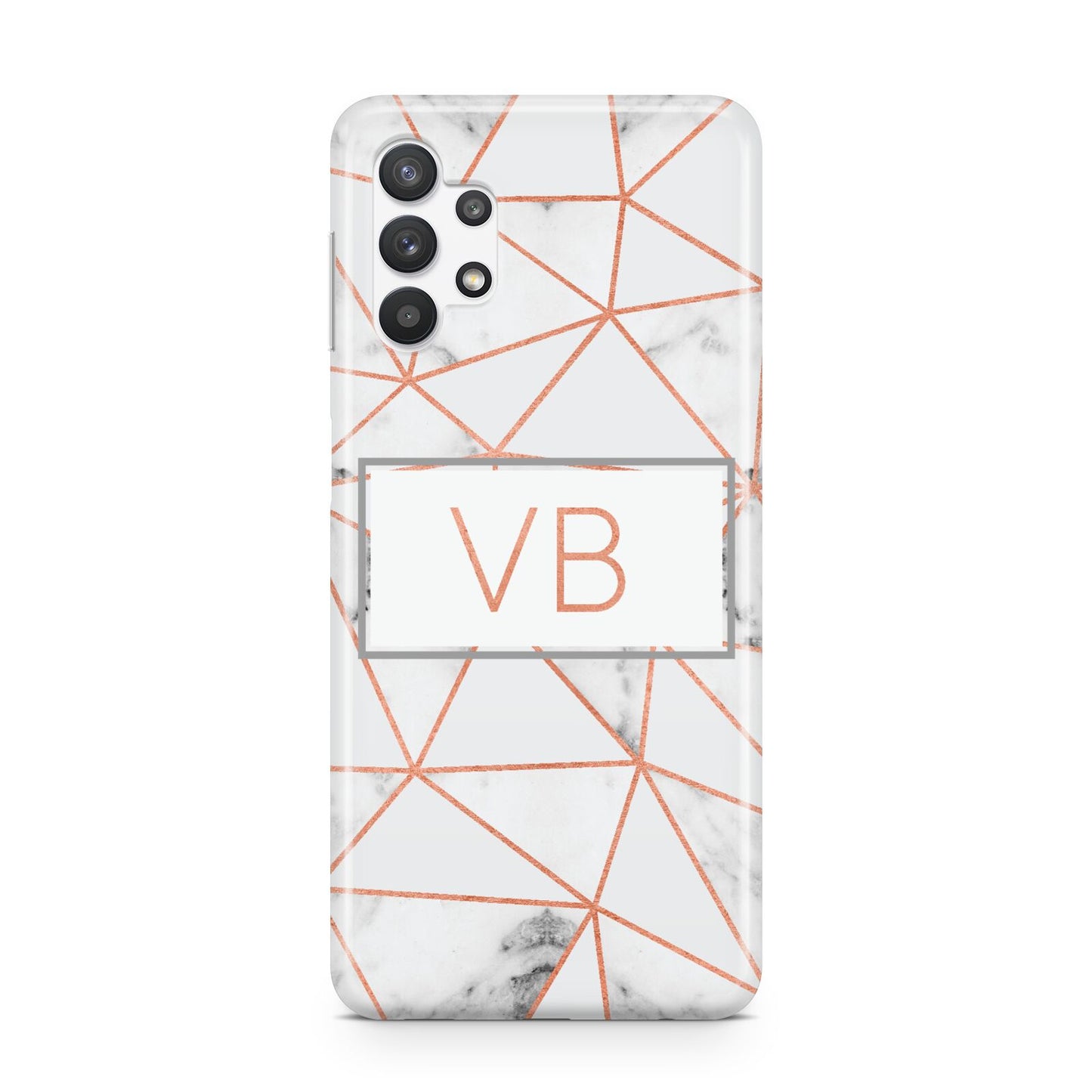 Personalised Rosegold Marble Initials Samsung A32 5G Case