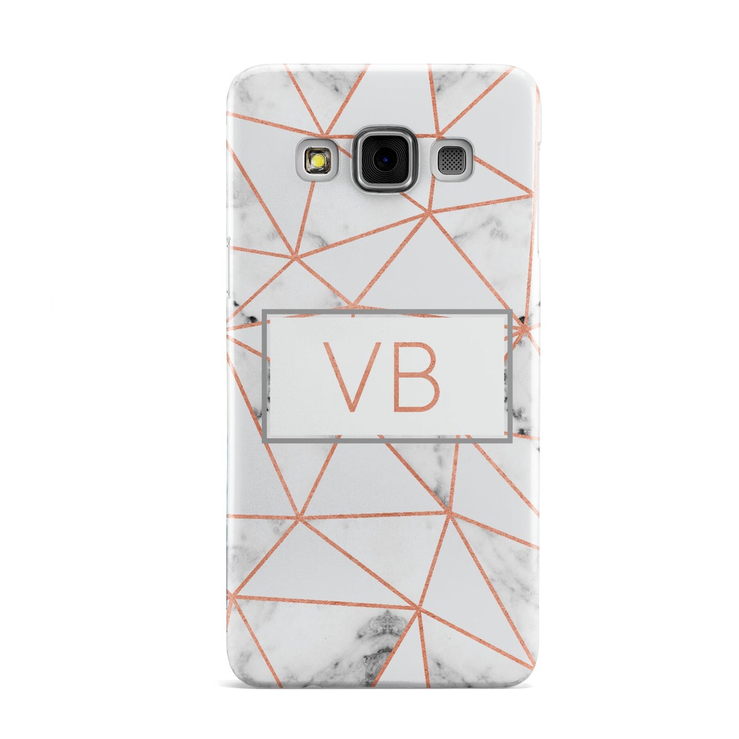 Personalised Rosegold Marble Initials Samsung Galaxy A3 Case