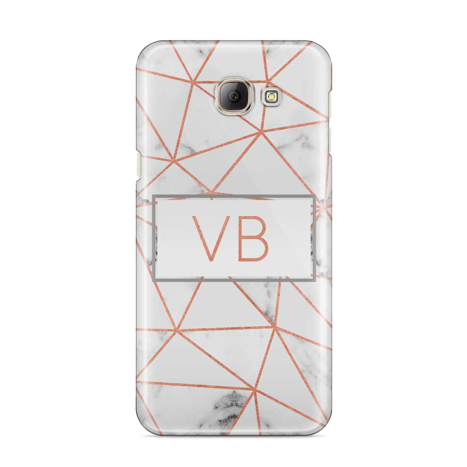 Personalised Rosegold Marble Initials Samsung Galaxy A8 2016 Case