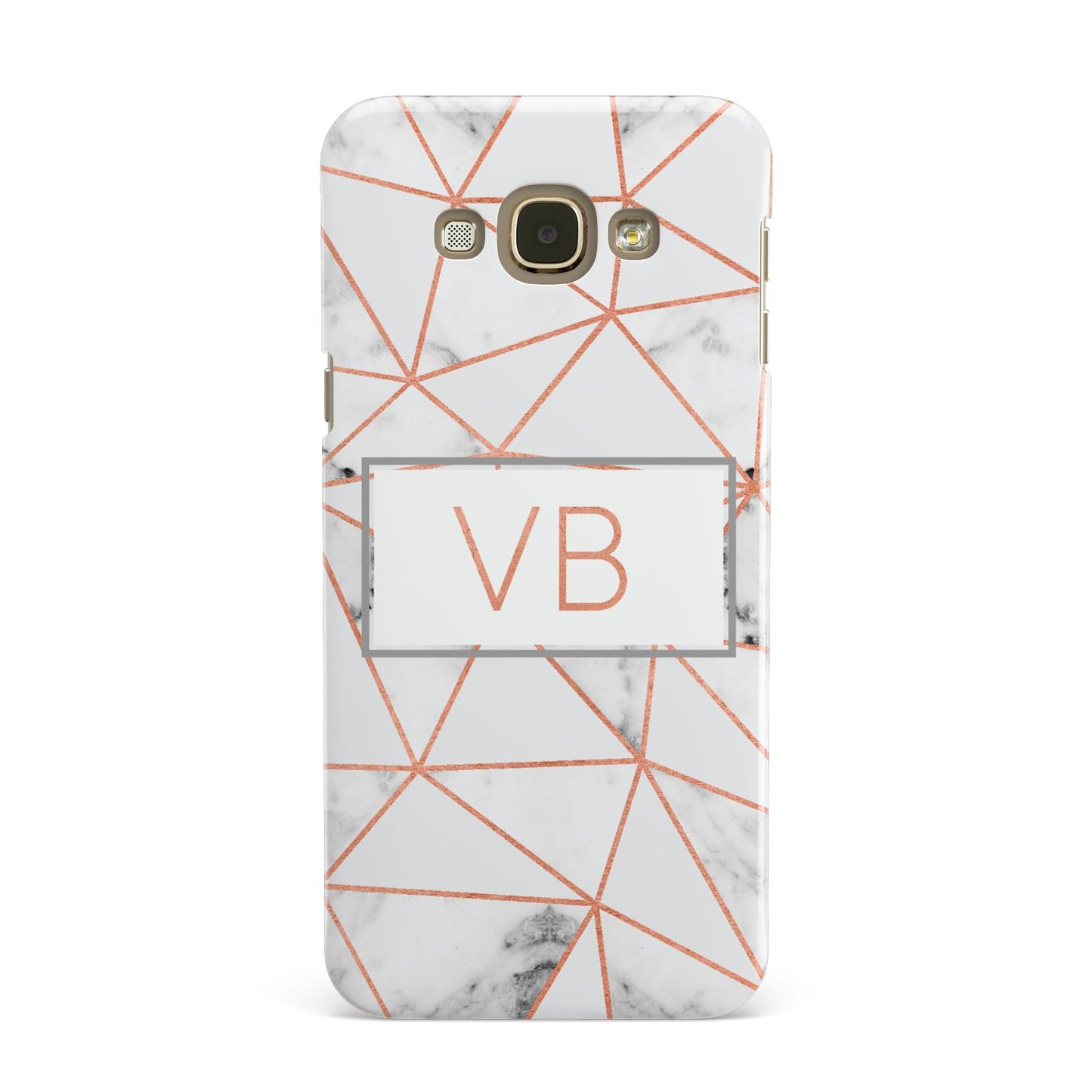 Personalised Rosegold Marble Initials Samsung Galaxy A8 Case