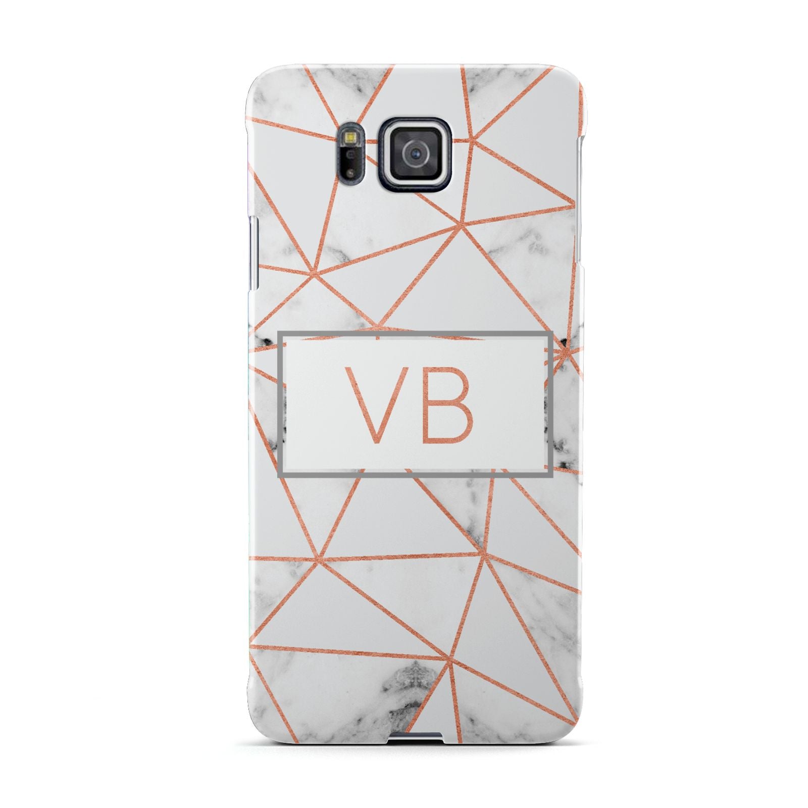 Personalised Rosegold Marble Initials Samsung Galaxy Alpha Case
