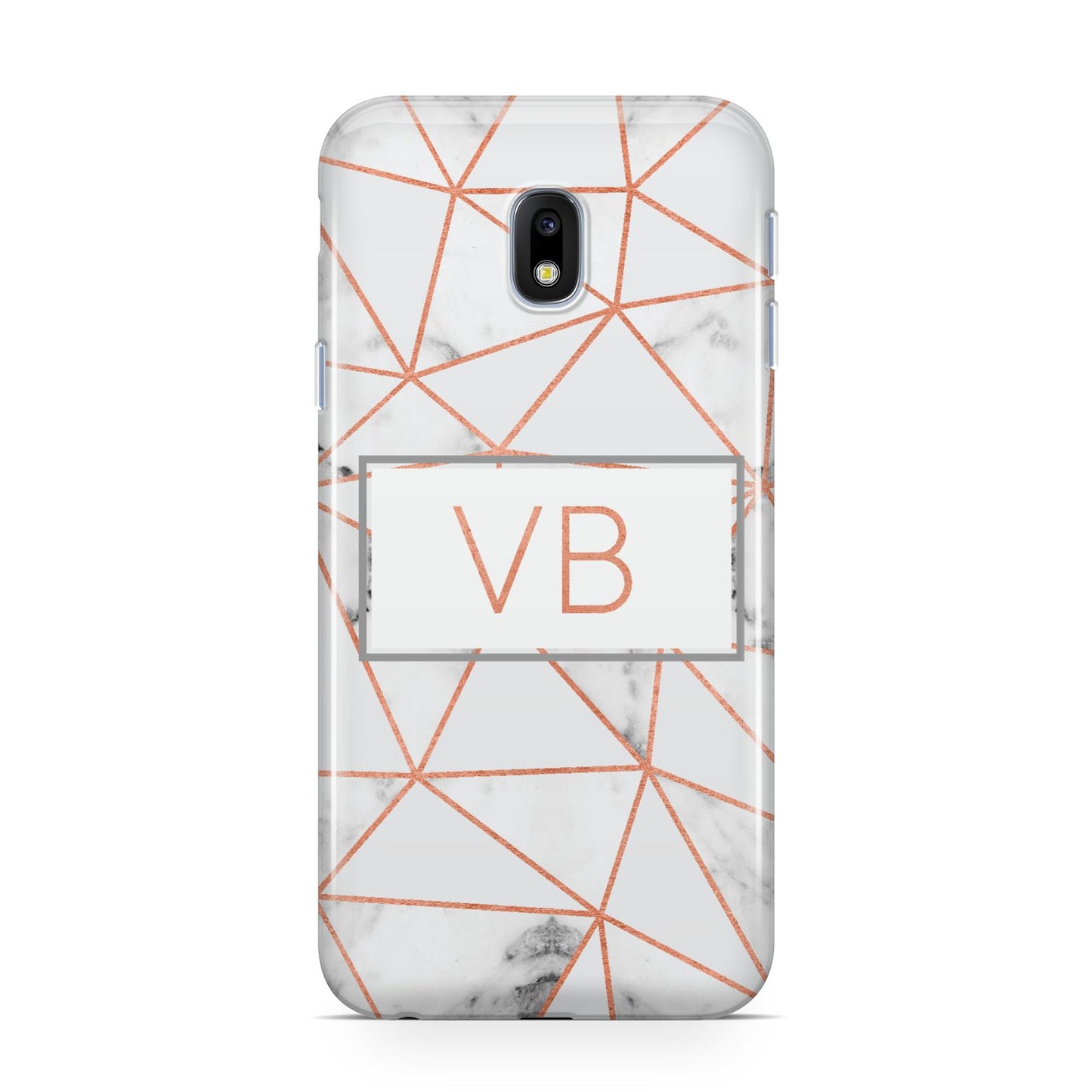 Personalised Rosegold Marble Initials Samsung Galaxy J3 2017 Case