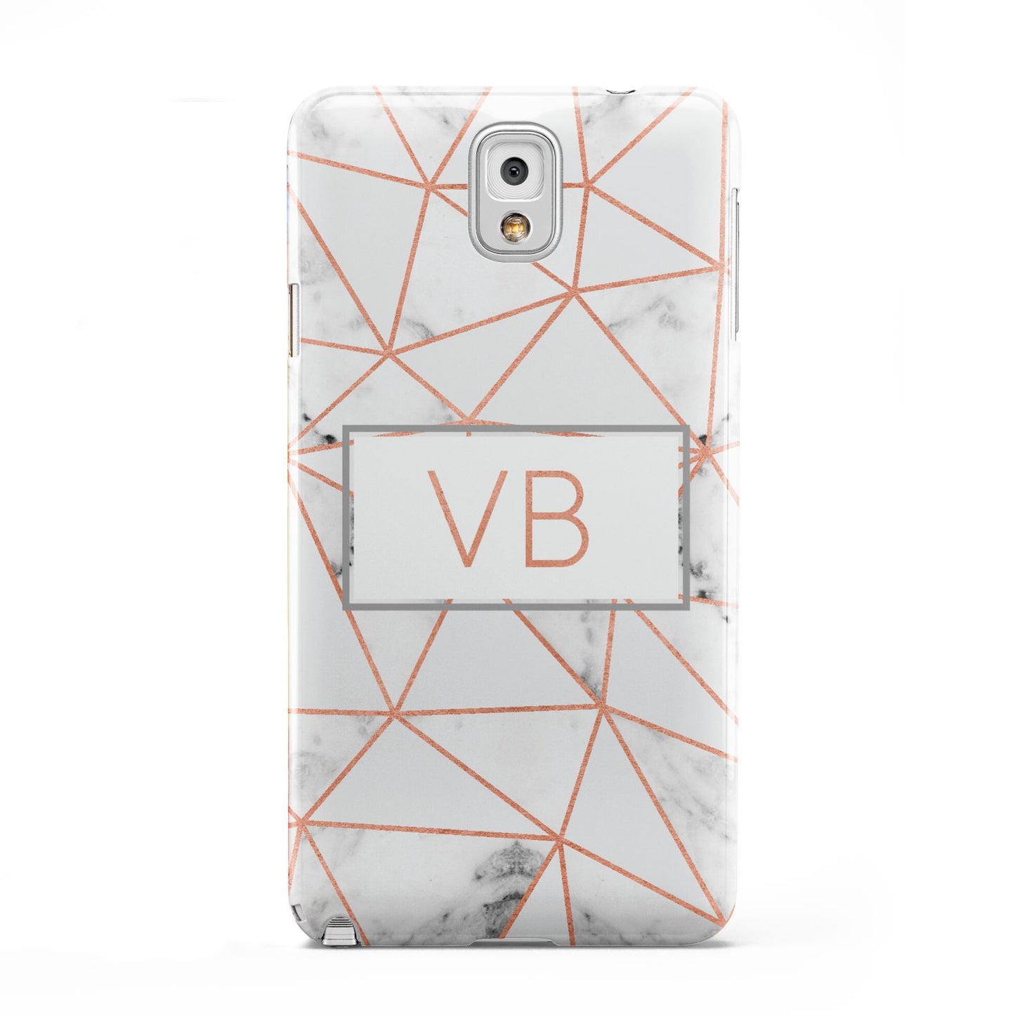 Personalised Rosegold Marble Initials Samsung Galaxy Note 3 Case