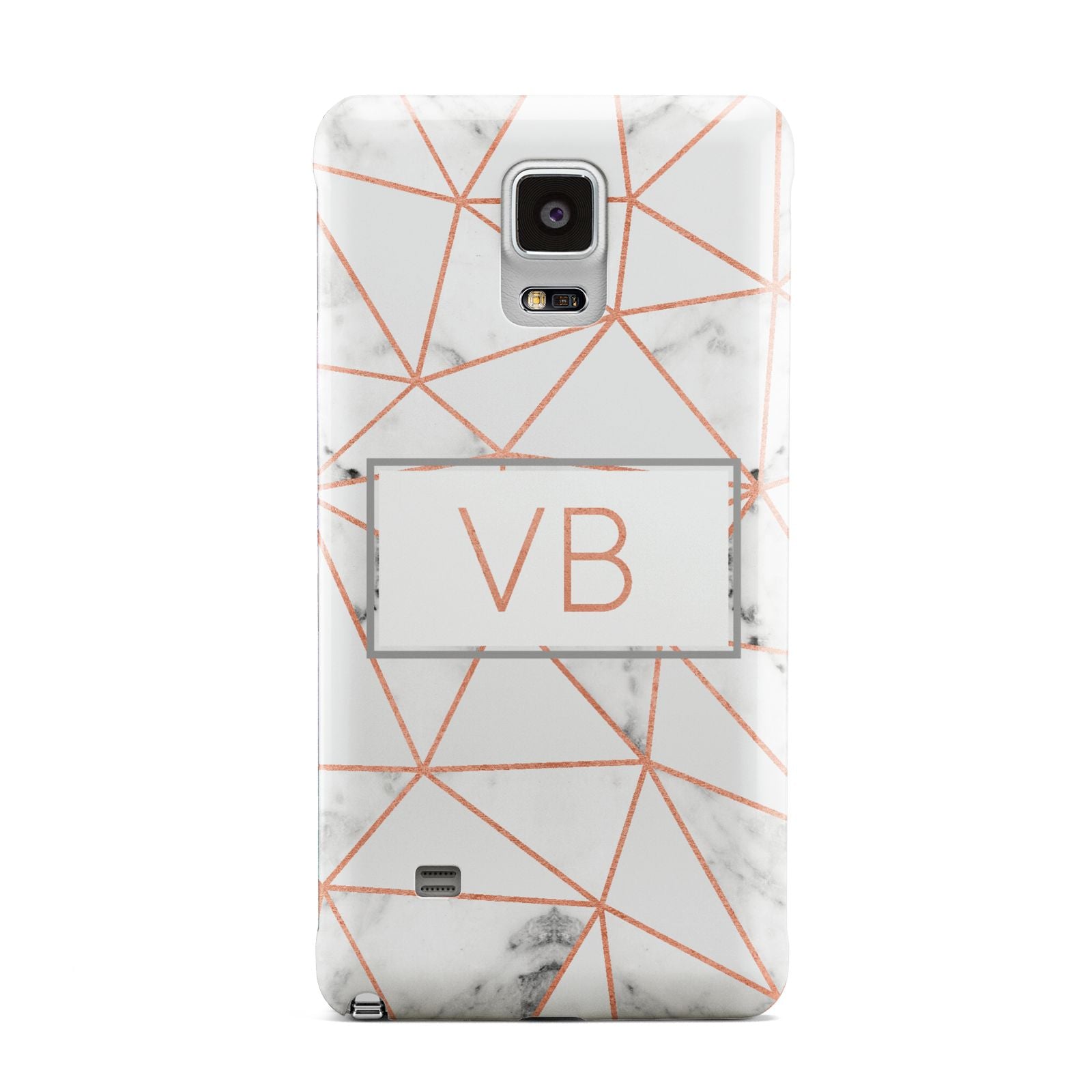 Personalised Rosegold Marble Initials Samsung Galaxy Note 4 Case