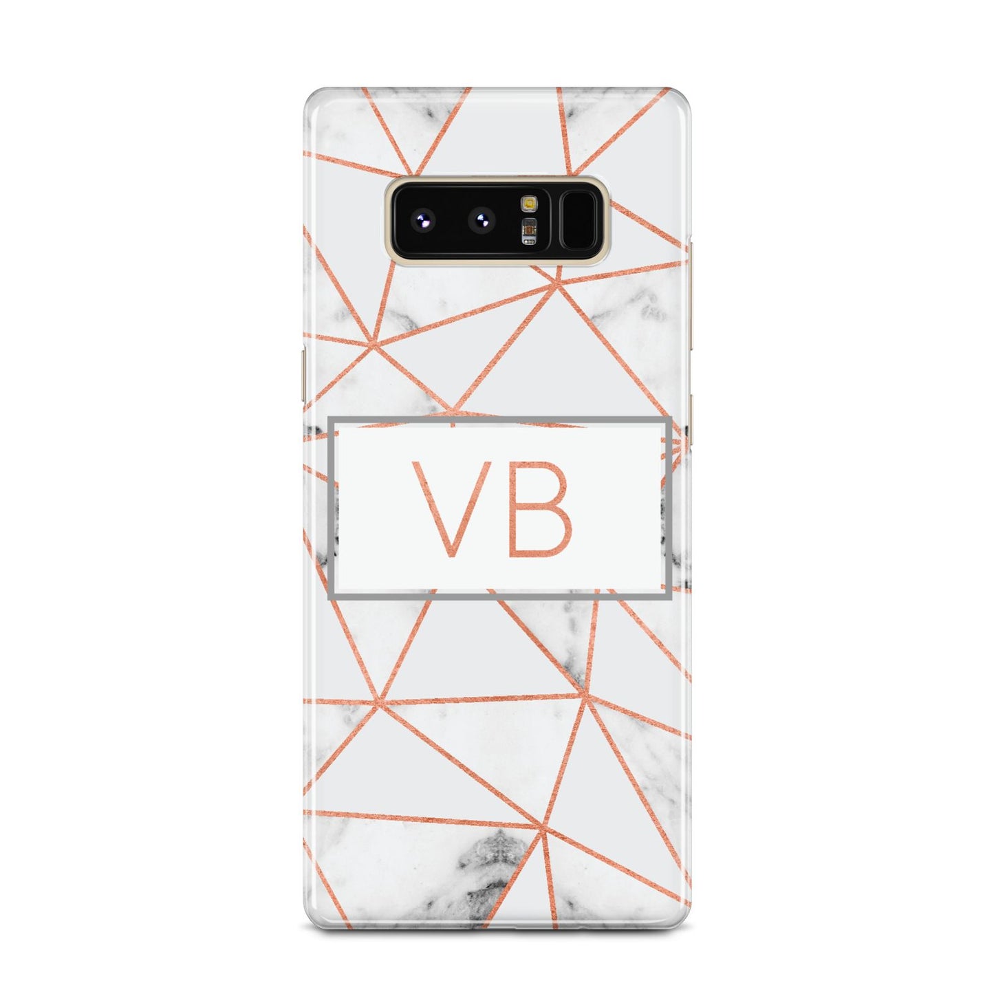 Personalised Rosegold Marble Initials Samsung Galaxy Note 8 Case