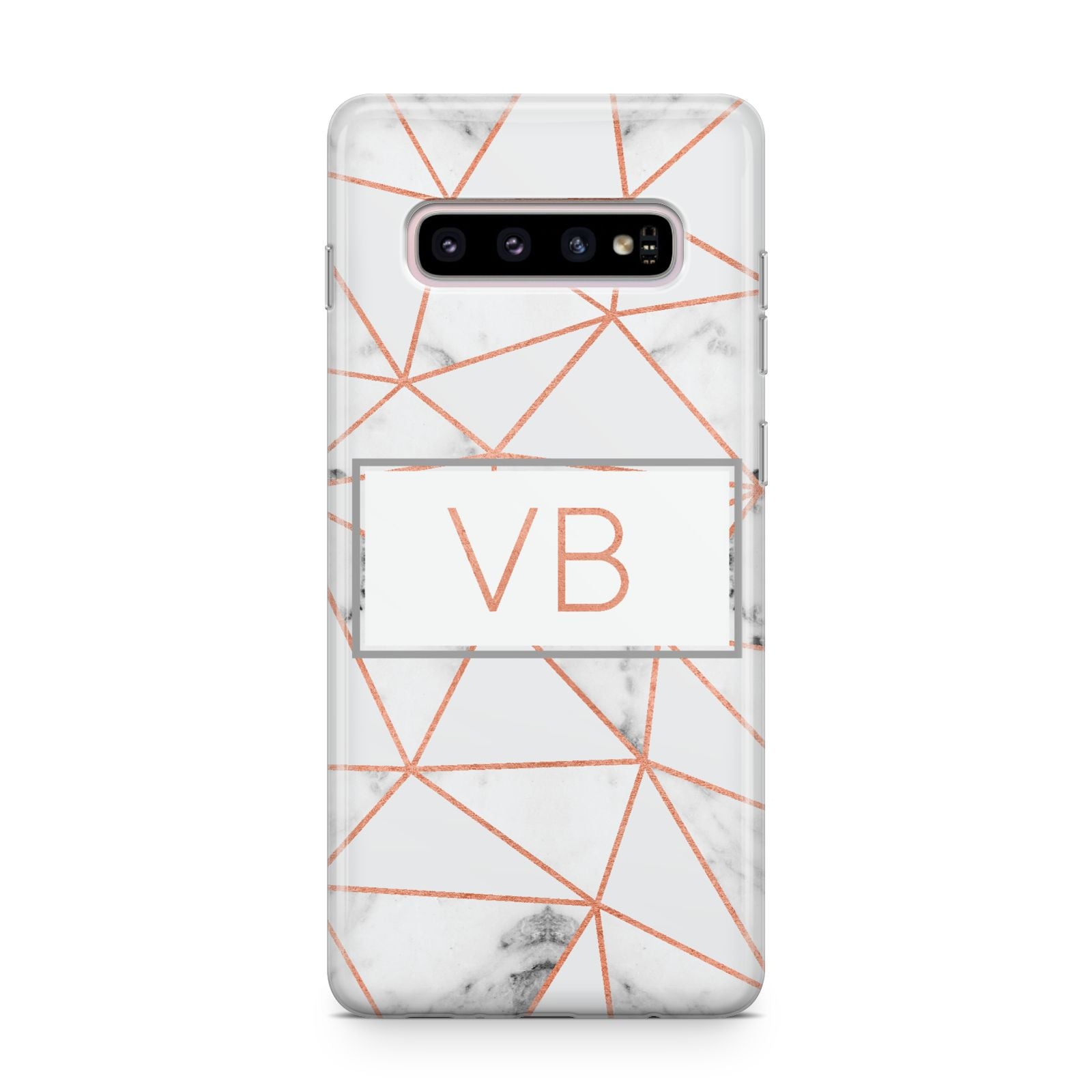 Personalised Rosegold Marble Initials Samsung Galaxy S10 Plus Case