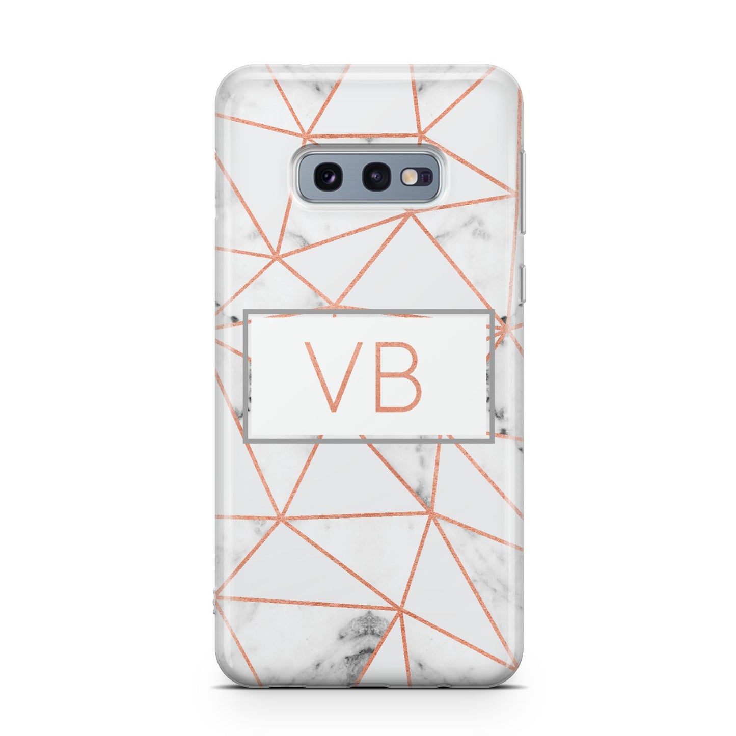 Personalised Rosegold Marble Initials Samsung Galaxy S10E Case