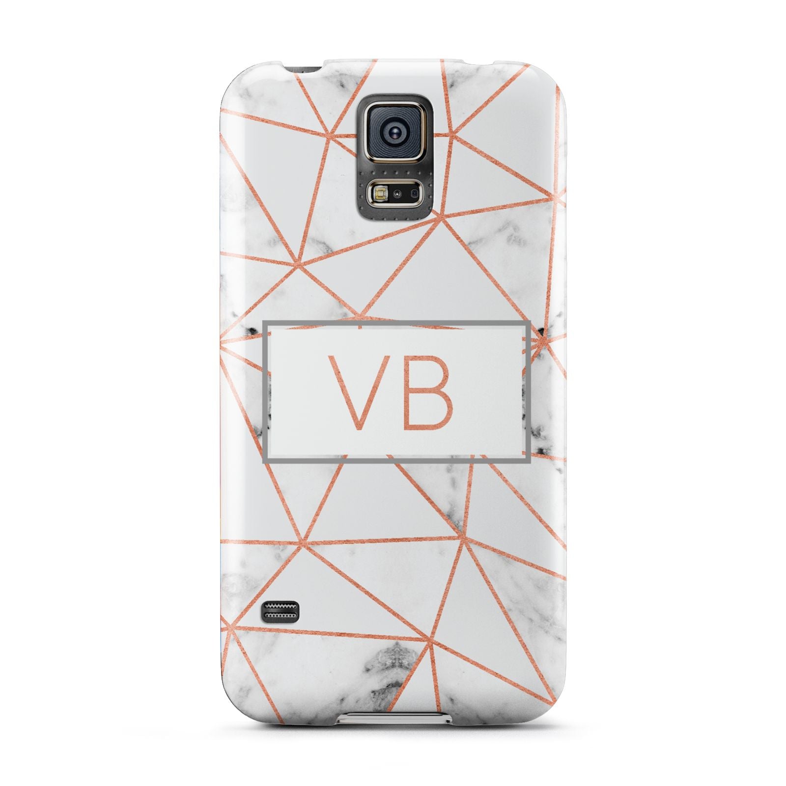 Personalised Rosegold Marble Initials Samsung Galaxy S5 Case