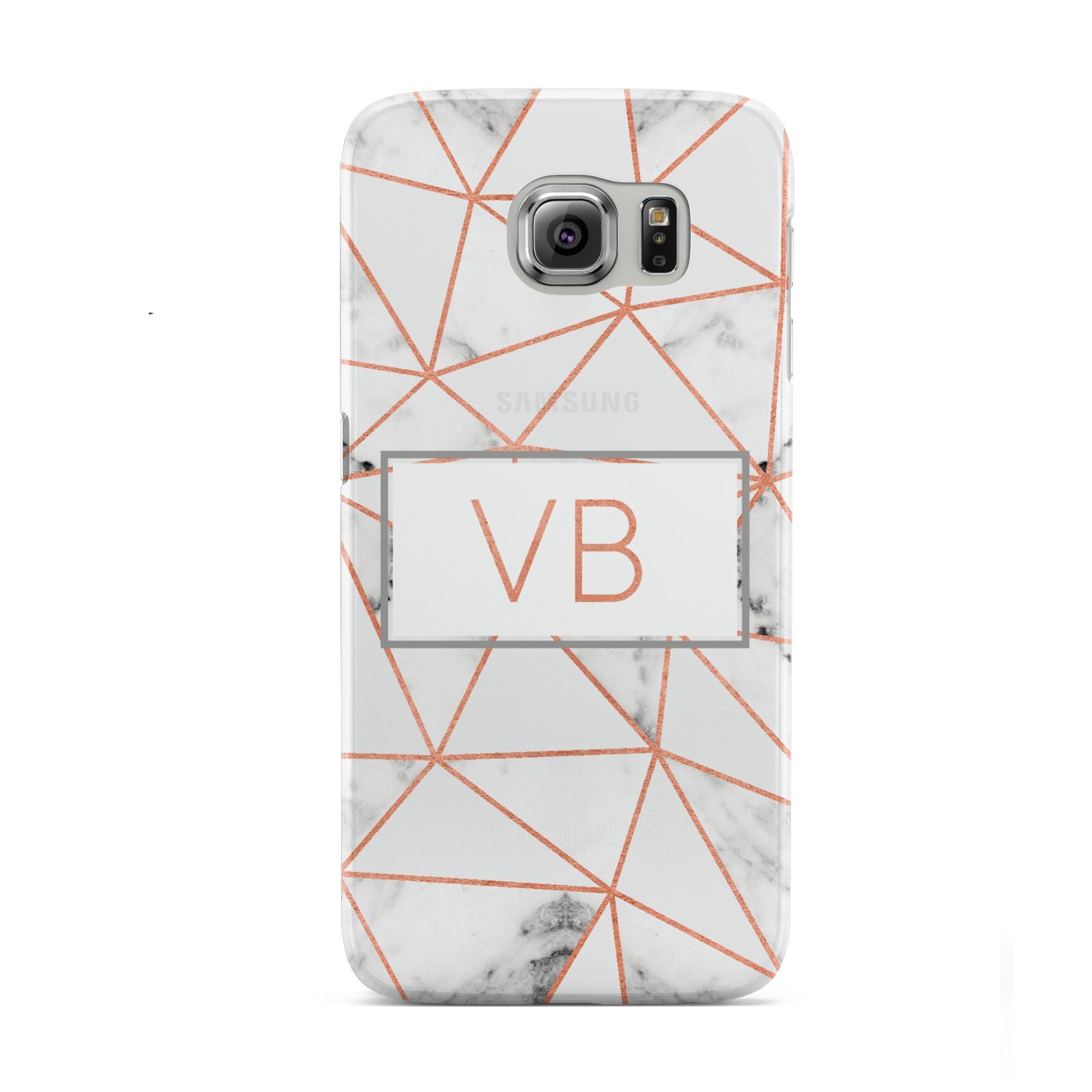 Personalised Rosegold Marble Initials Samsung Galaxy S6 Case