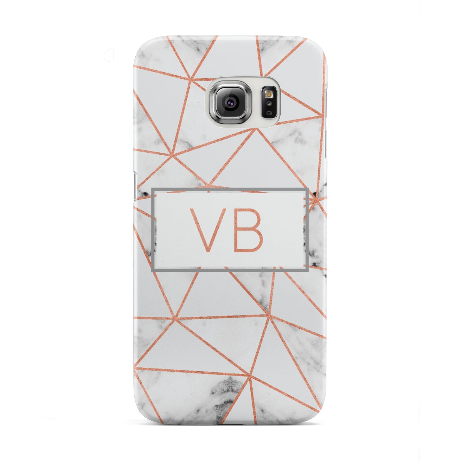 Personalised Rosegold Marble Initials Samsung Galaxy S6 Edge Case