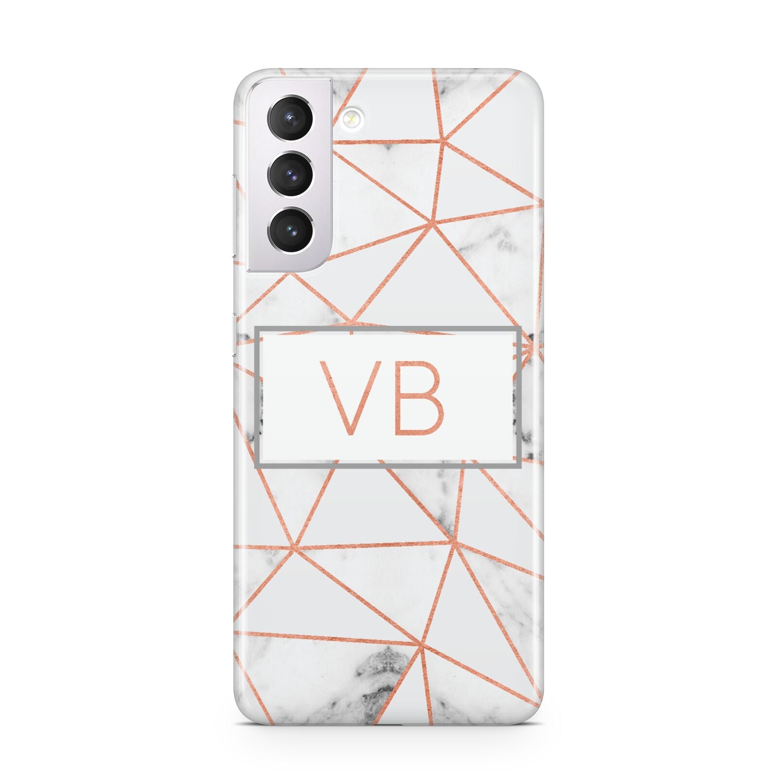 Personalised Rosegold Marble Initials Samsung S21 Case