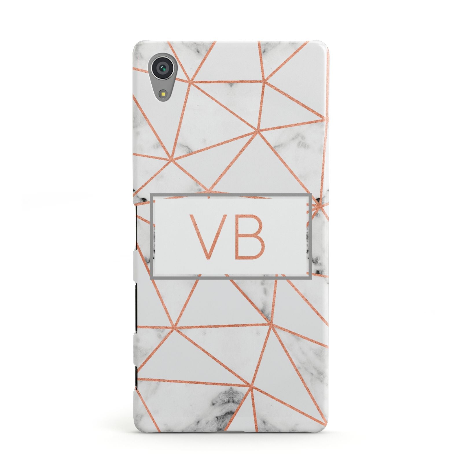 Personalised Rosegold Marble Initials Sony Xperia Case