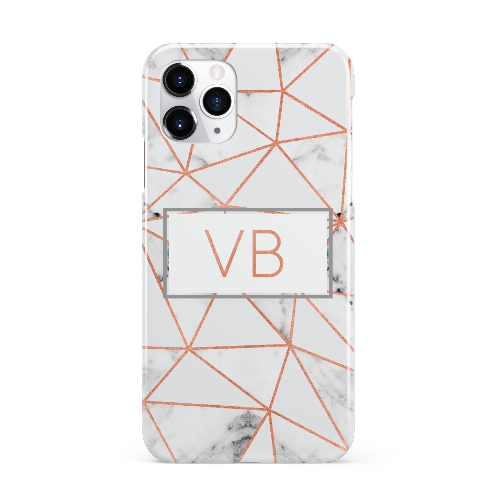Personalised Rosegold Marble Initials iPhone 11 Pro 3D Snap Case