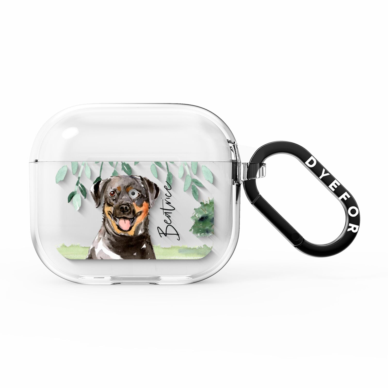 Personalised Rottweiler AirPods Clear Case 3rd Gen