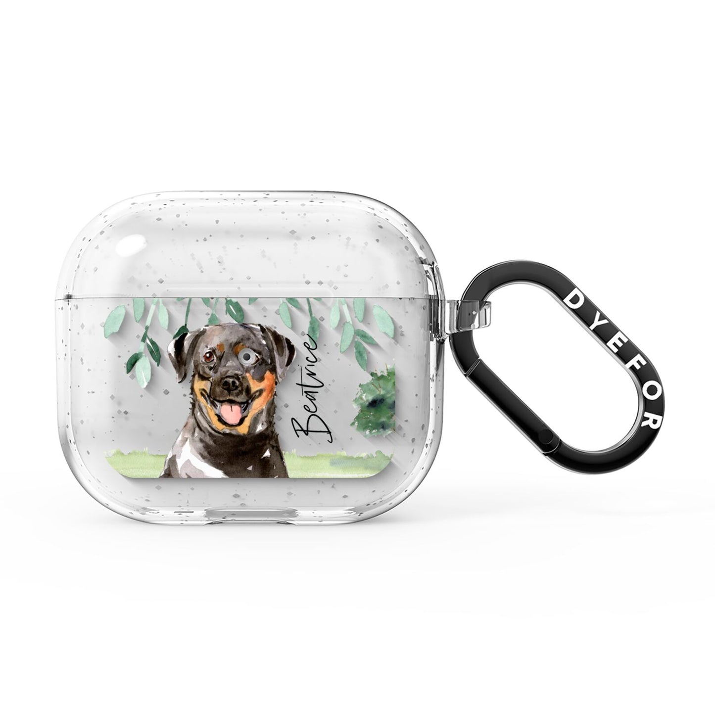 Personalised Rottweiler AirPods Glitter Case 3rd Gen