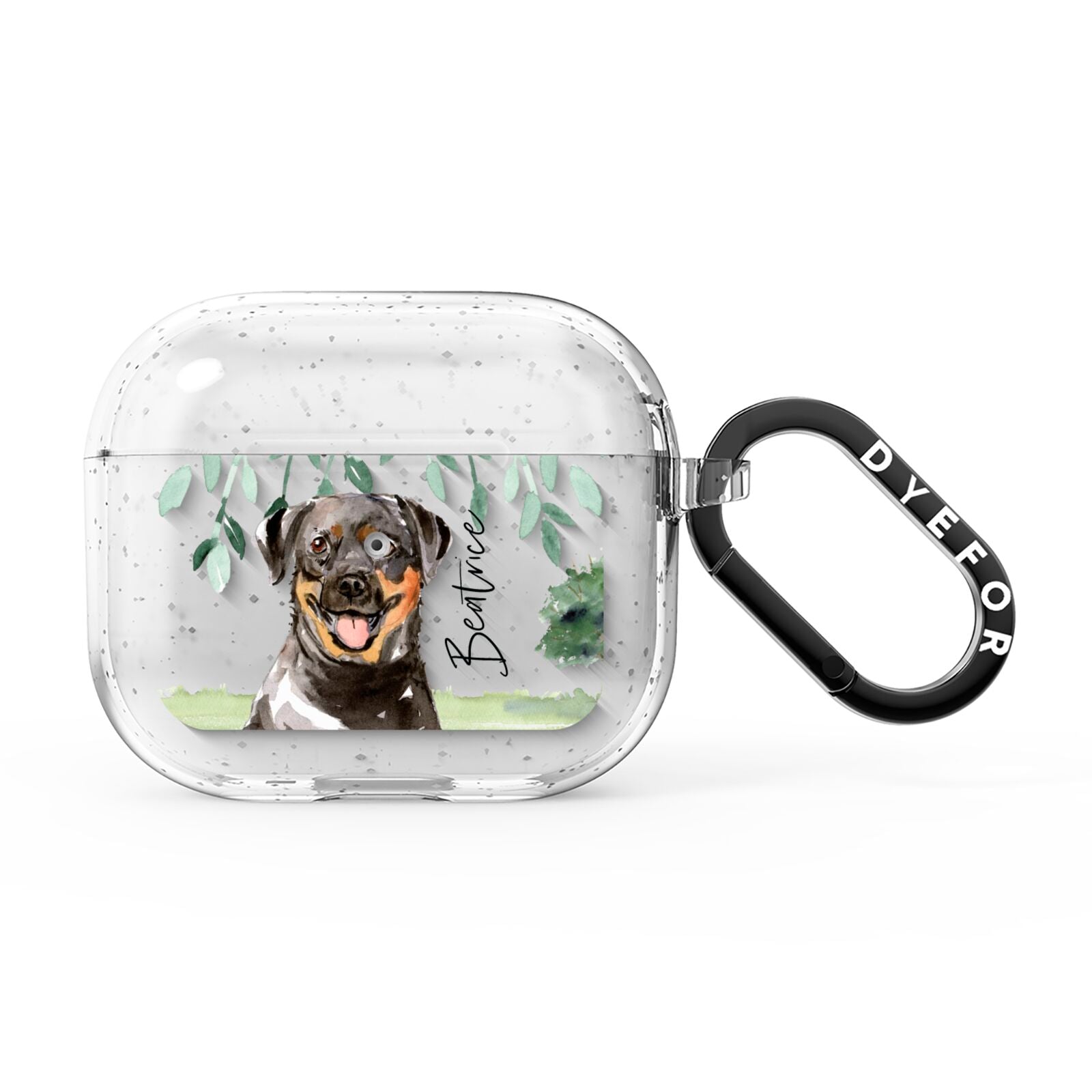 Personalised Rottweiler AirPods Glitter Case 3rd Gen