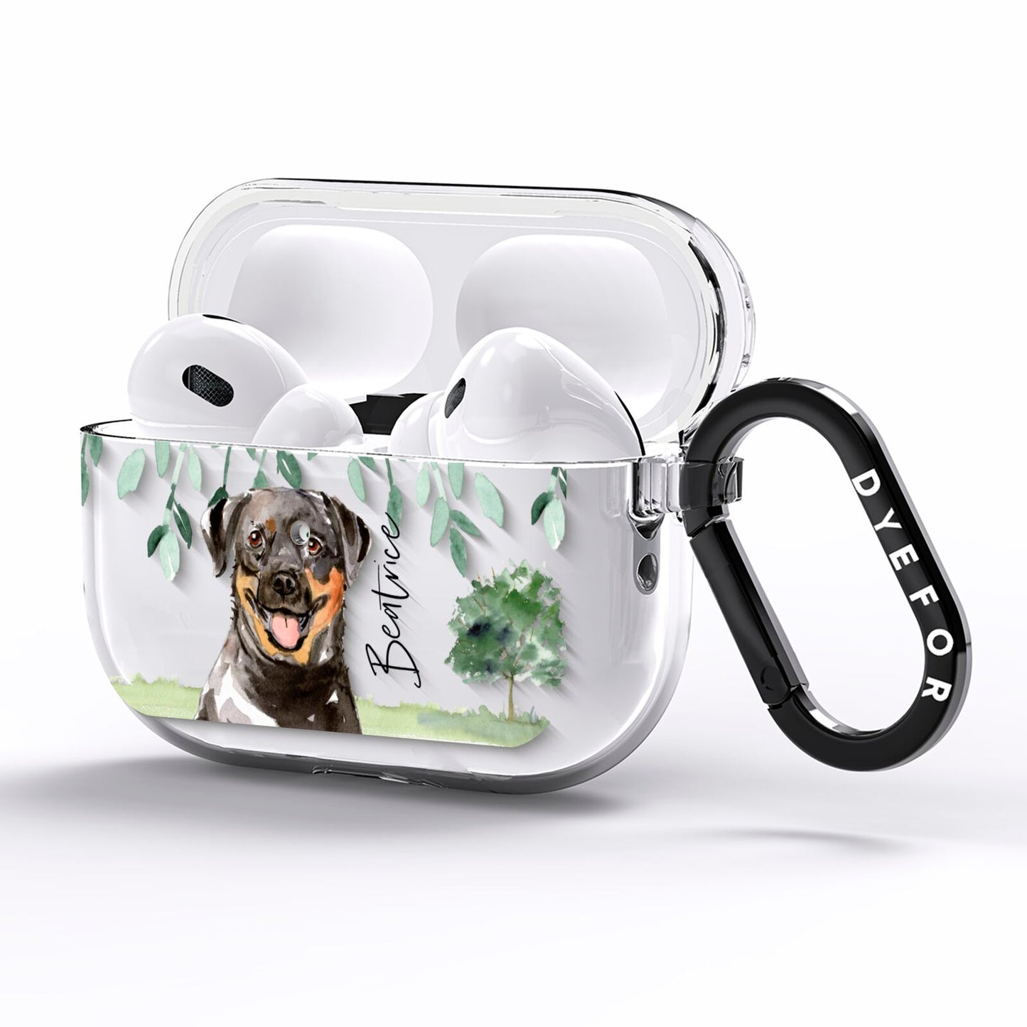 Personalised Rottweiler AirPods Pro Clear Case Side Image