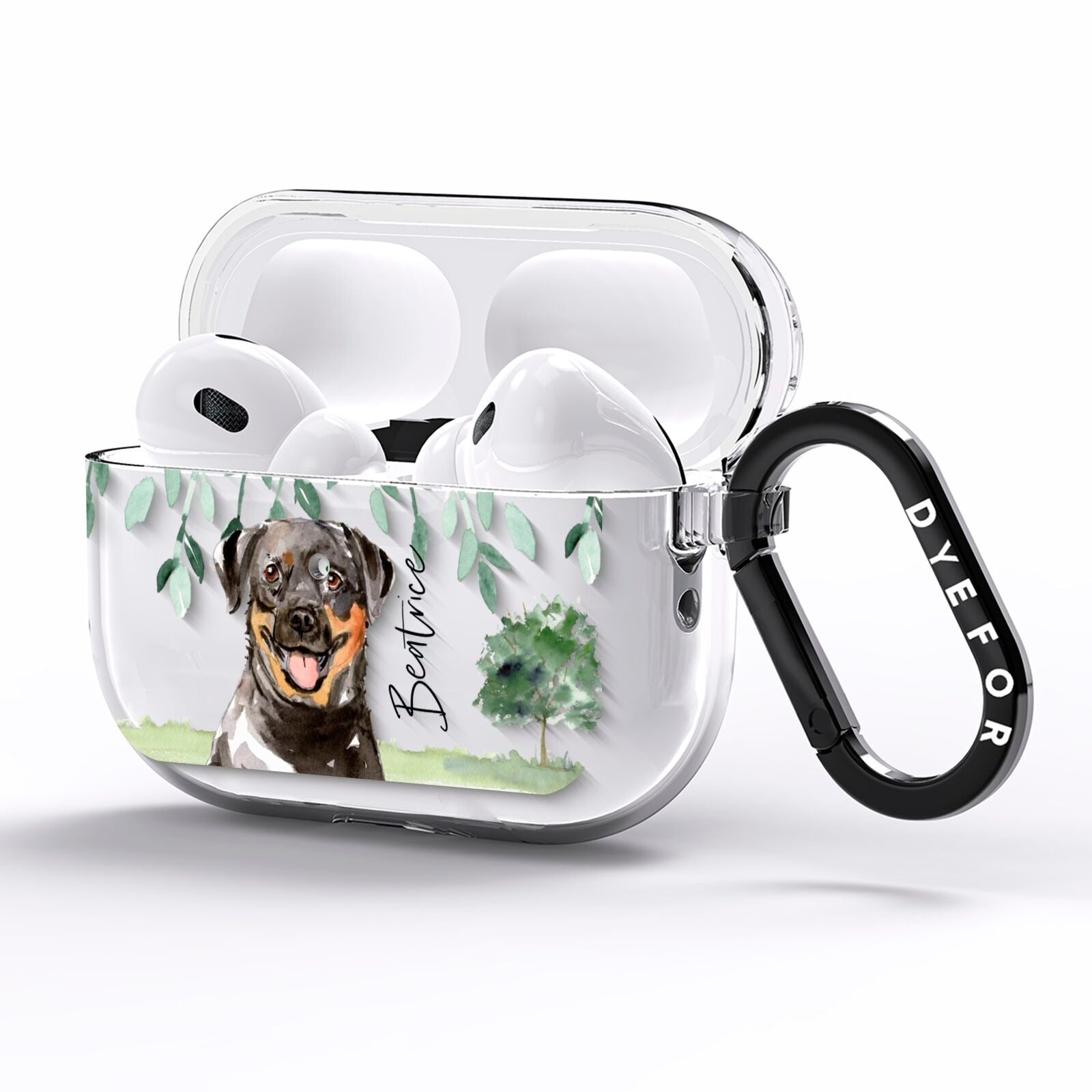 Personalised Rottweiler AirPods Pro Clear Case Side Image