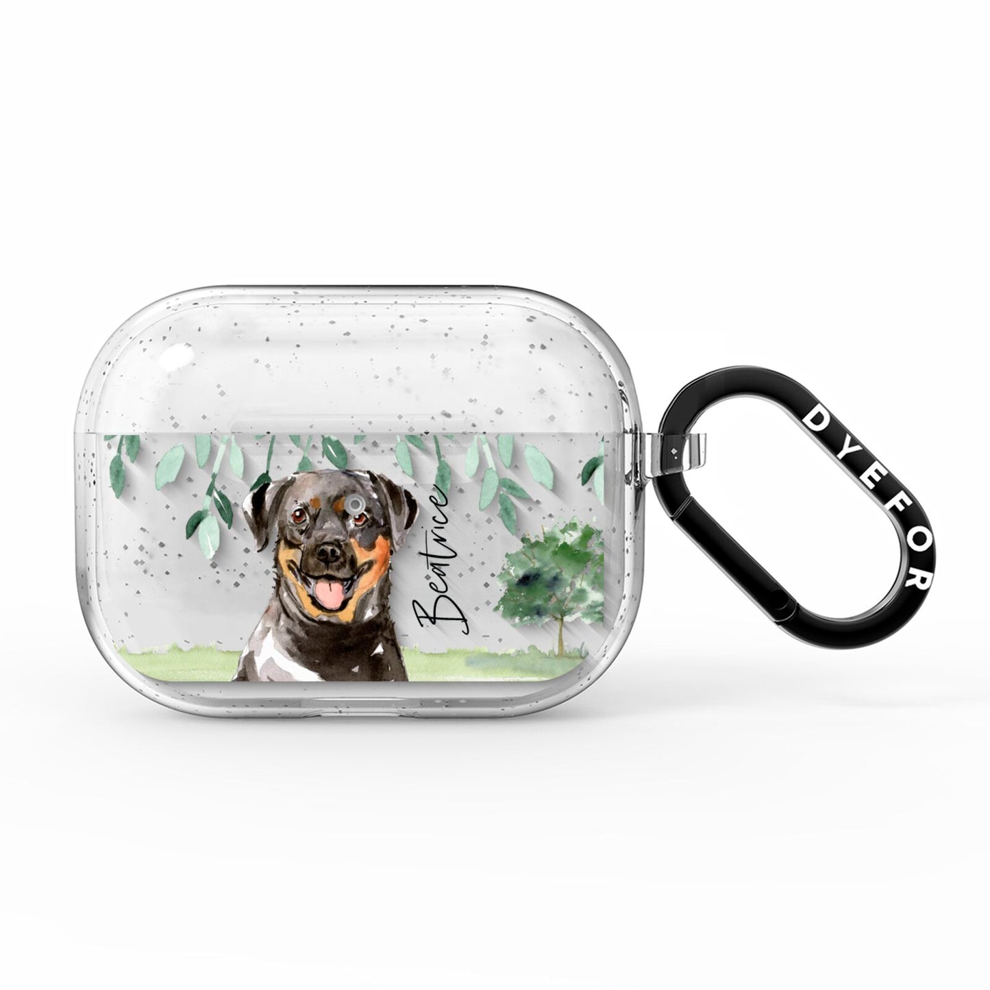 Personalised Rottweiler AirPods Pro Glitter Case