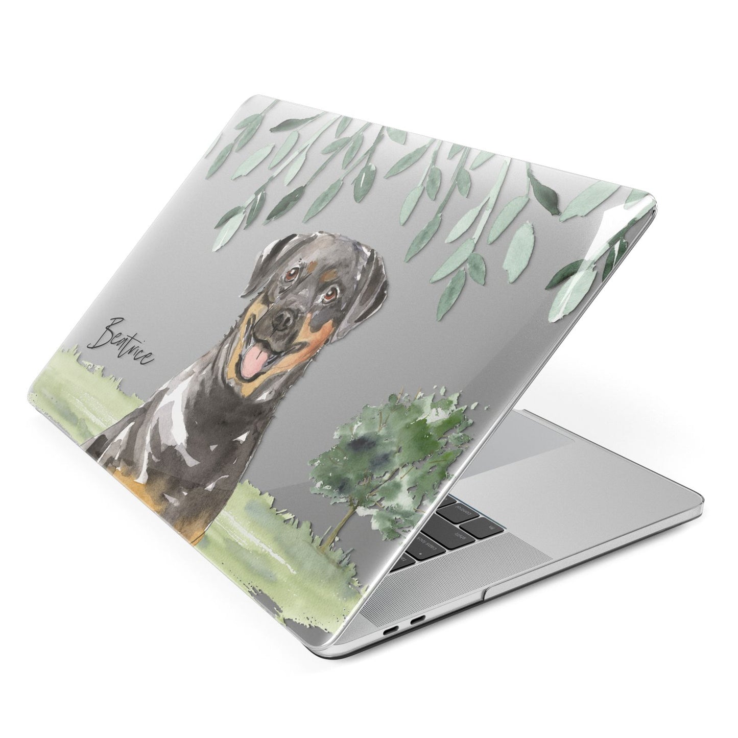 Personalised Rottweiler Apple MacBook Case Side View