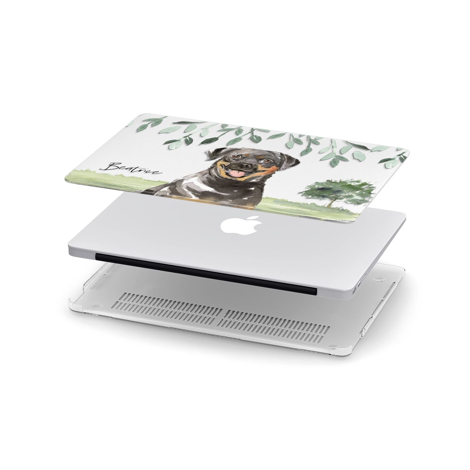 Personalised Rottweiler Apple MacBook Case in Detail