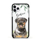 Personalised Rottweiler Apple iPhone 11 Pro in Silver with Black Impact Case