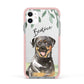 Personalised Rottweiler Apple iPhone 11 in White with Pink Impact Case