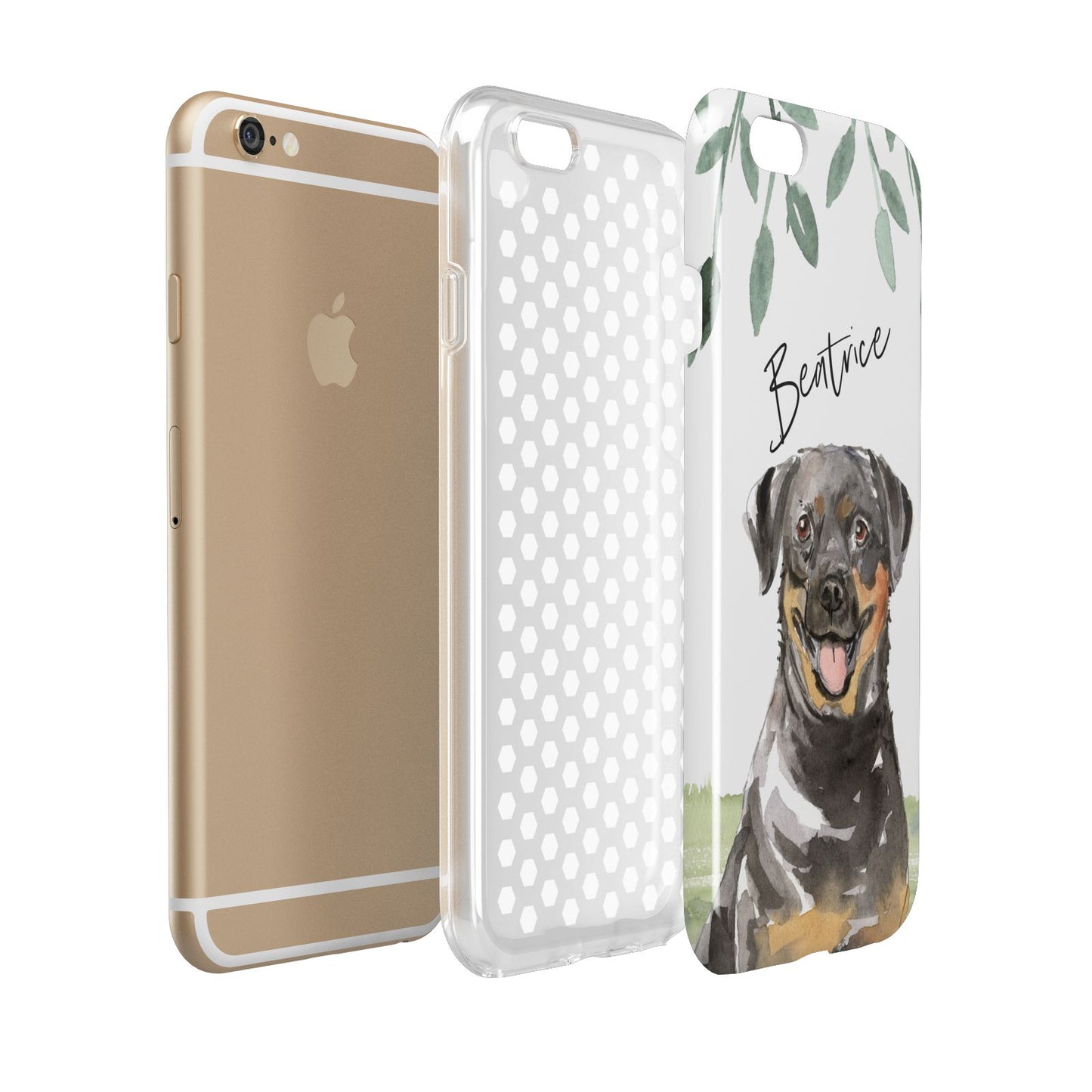 Personalised Rottweiler Apple iPhone 6 3D Tough Case Expanded view