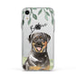 Personalised Rottweiler Apple iPhone XR Impact Case White Edge on Silver Phone