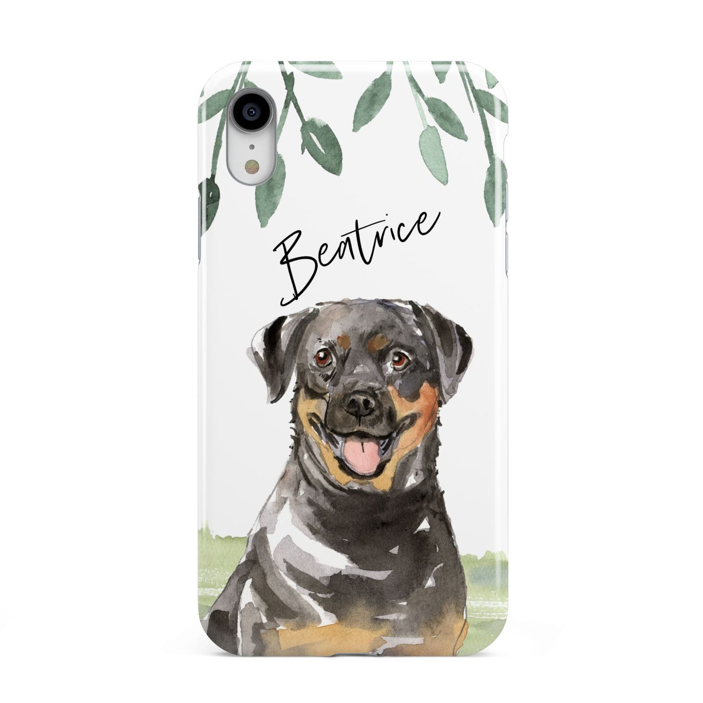 Personalised Rottweiler Apple iPhone XR White 3D Tough Case