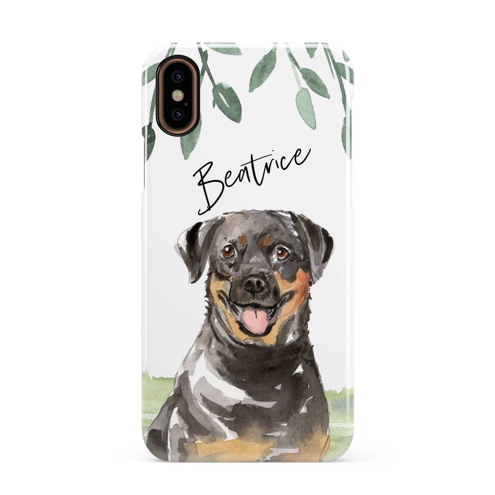 Personalised Rottweiler Apple iPhone XS 3D Snap Case