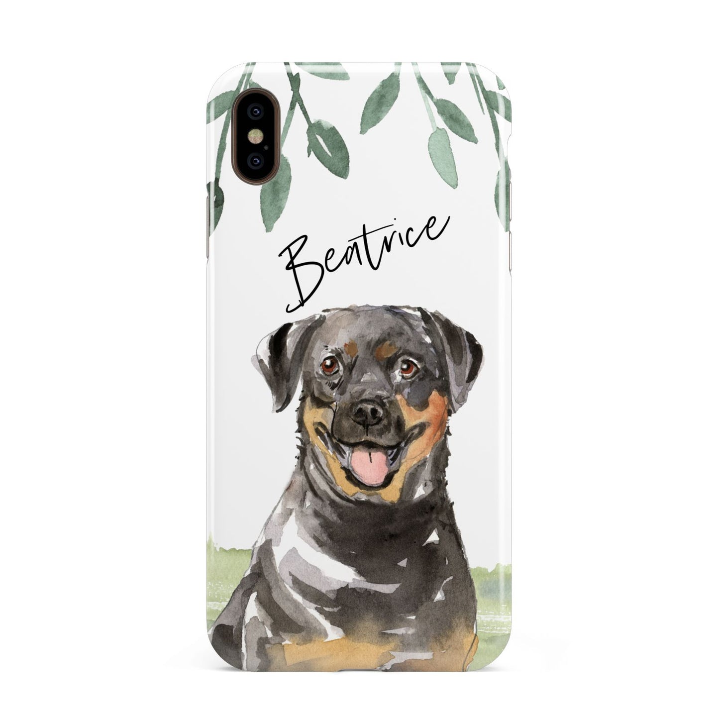Personalised Rottweiler Apple iPhone Xs Max 3D Tough Case