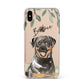 Personalised Rottweiler Apple iPhone Xs Max Impact Case Pink Edge on Gold Phone