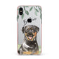 Personalised Rottweiler Apple iPhone Xs Max Impact Case Pink Edge on Silver Phone