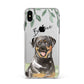 Personalised Rottweiler Apple iPhone Xs Max Impact Case White Edge on Silver Phone