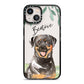 Personalised Rottweiler iPhone 13 Black Impact Case on Silver phone
